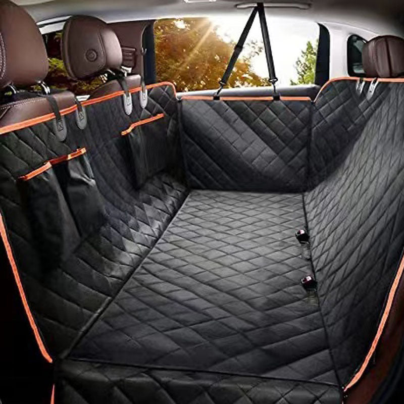 Waterproof dog car back seat cover with pockets