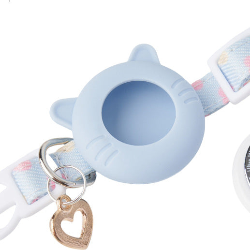 Striped elastic kitten collar with AirTag holder, tag not included, product image 3