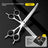 Straight, curved and thinning pet grooming shears with a matching comb