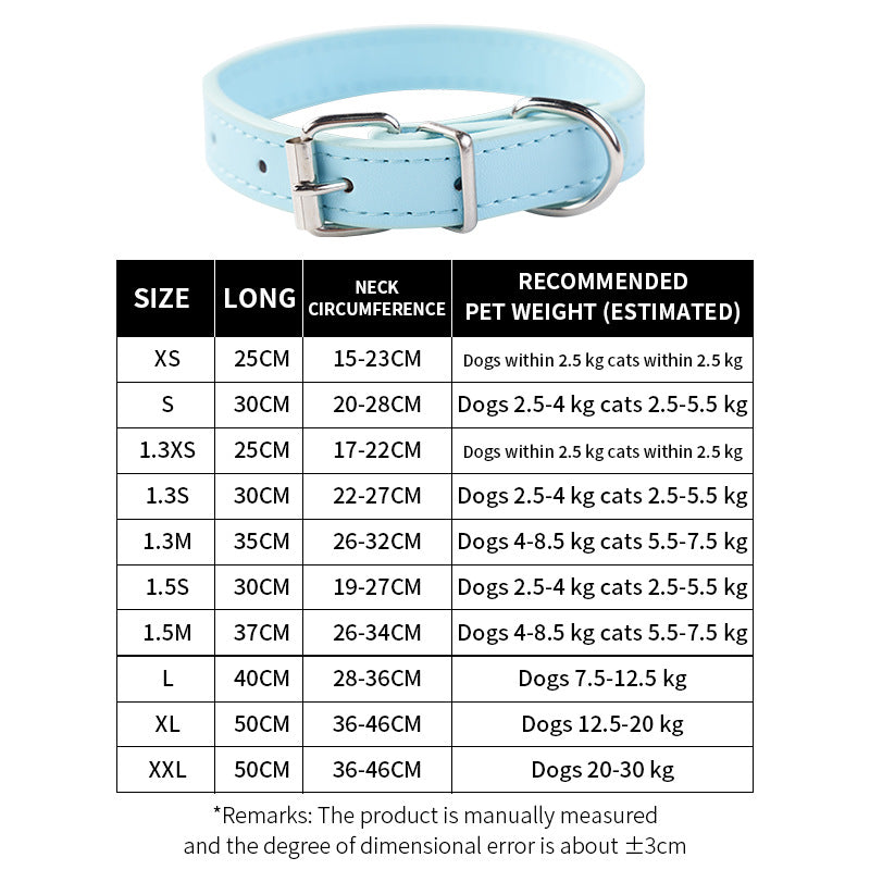 Waterproof embossed PU leather pet collar in White, in a home setting