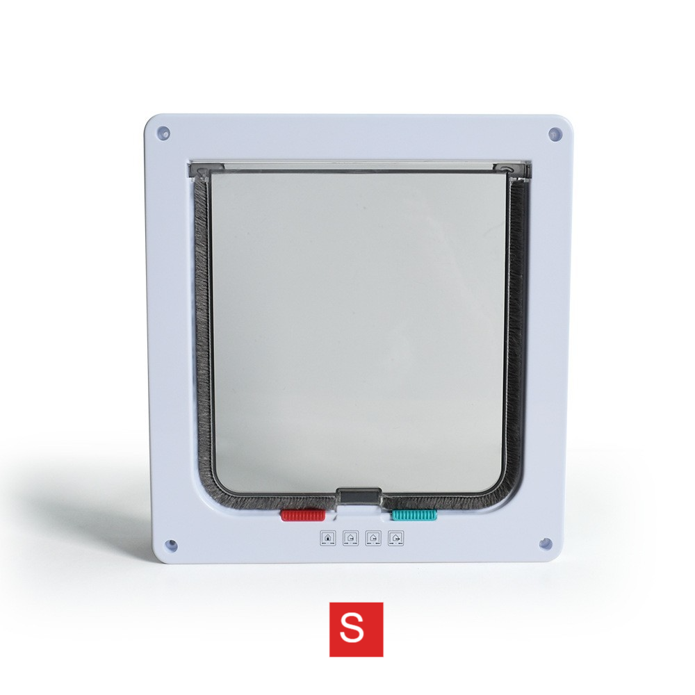 White lockable cat flap with 4-way locking dial, photo 8