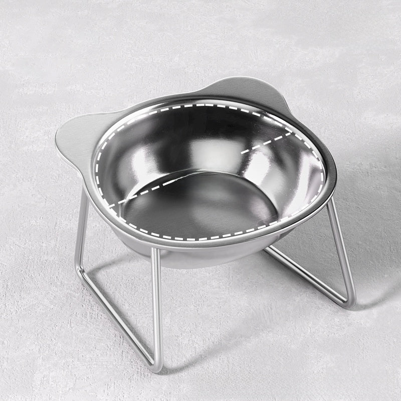 Red Panda Stainless Steel Pet Bowl for Cats, Rust-Resistant Raised Food and Water Dish