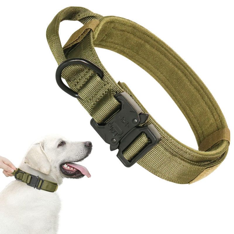 Tactical nylon collar and lead for dogs, available from Pet Royale UK