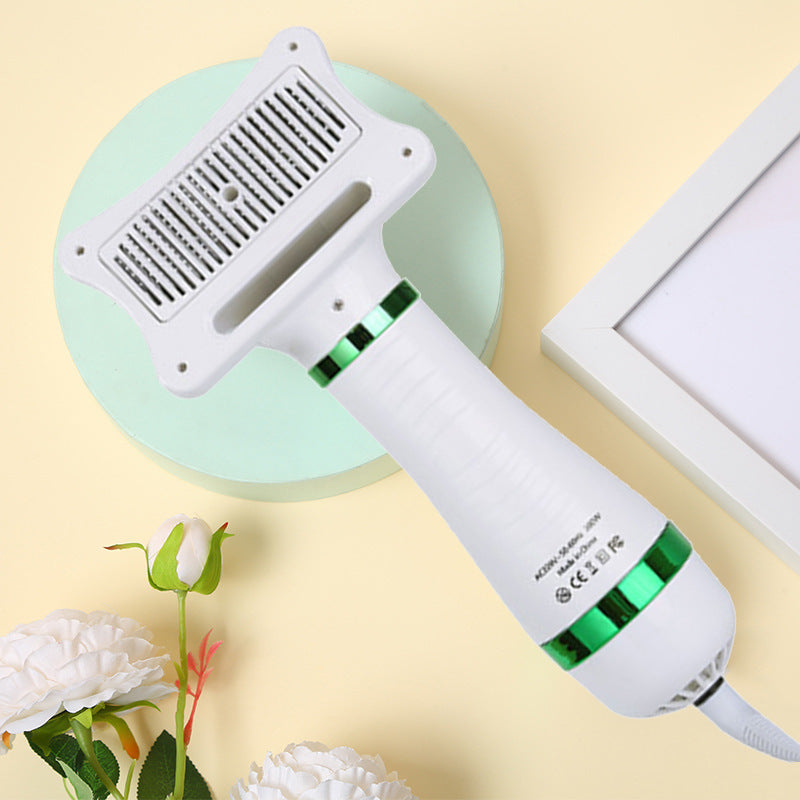 2-in-1 Pet Hair Dryer and Grooming Comb, Adjustable Heat Blower