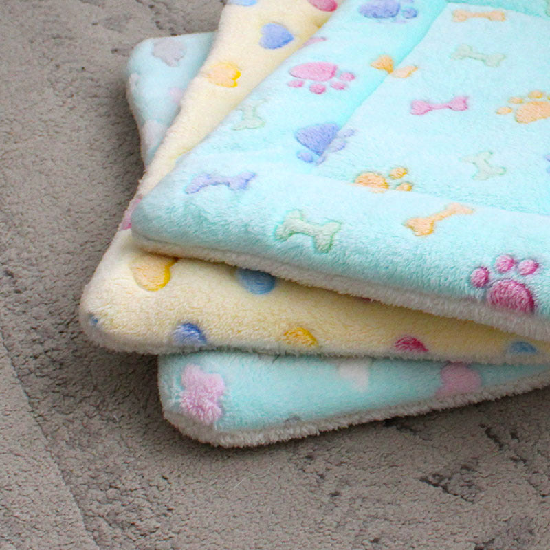 Plush flannel pet blanket mat with cute print, photo 2 of 55