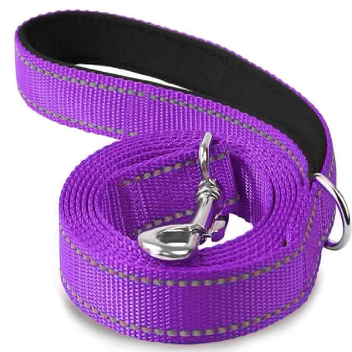 Double-sided reflective nylon dog lead, available from Pet Royale UK