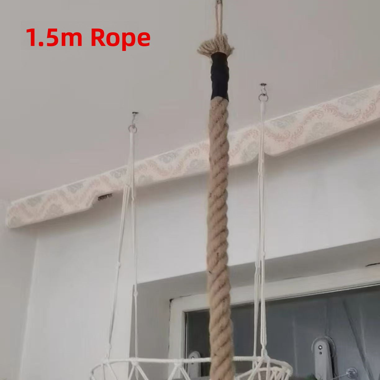 Natural jute cat climbing rope with wooden jumping platform, photo 9
