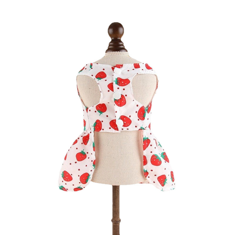 Bow print strap dress for small dogs and cats, available in 4 styles, image 5