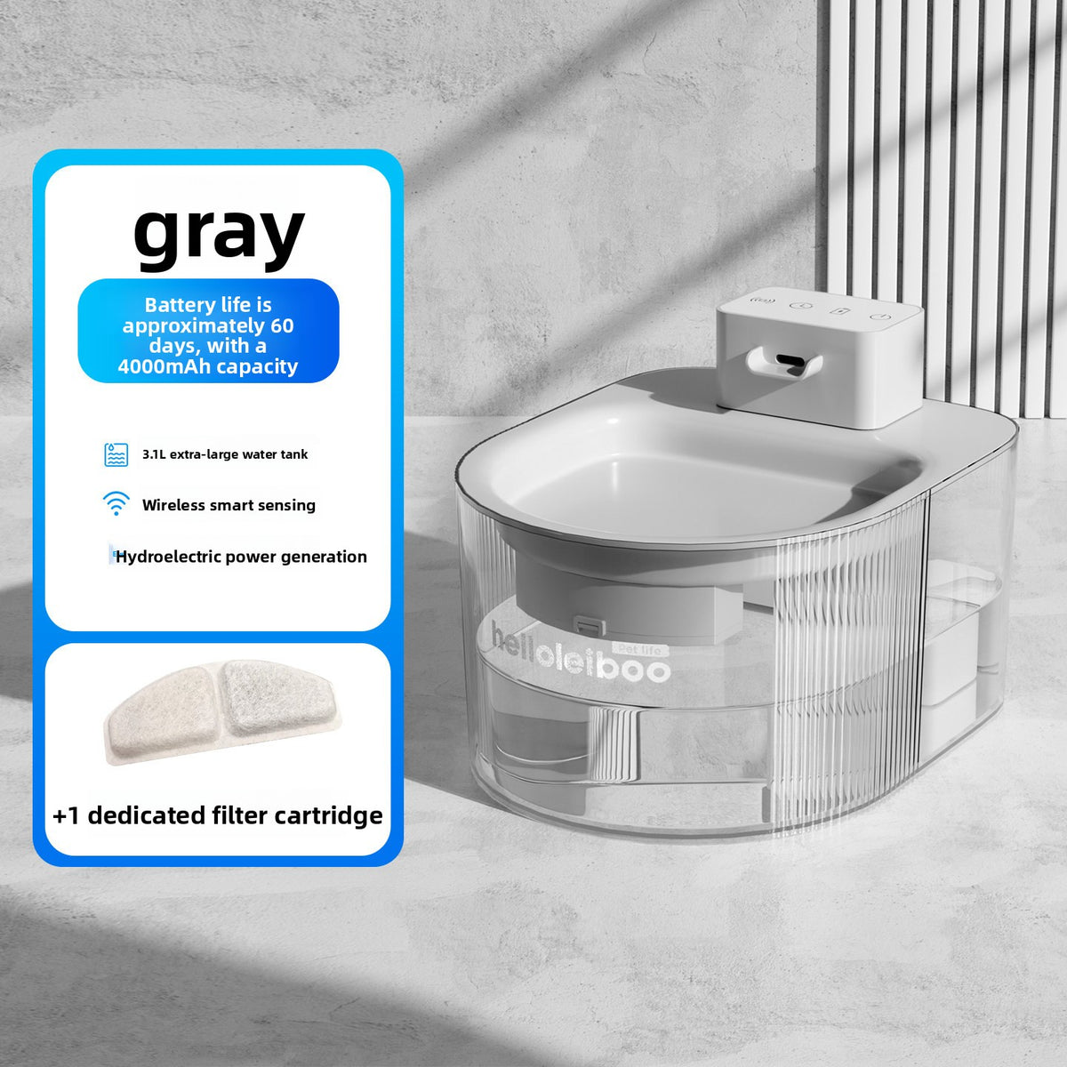 12-Piece Replacement Filter Pack for Wireless Sensor Stainless Steel Pet Water Dispenser