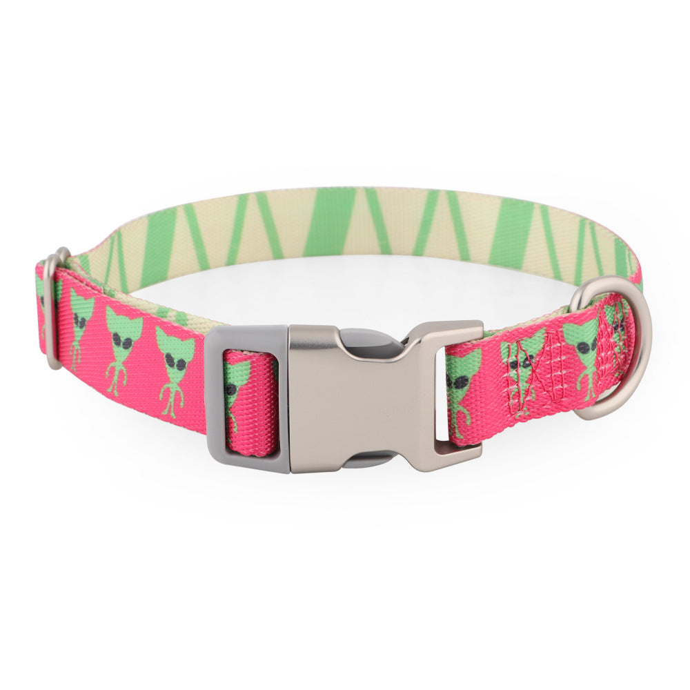 Printed nylon dog collar with colourful pattern, product image 28