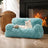 Sky blue removable velvet dog bed in medium size