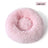 Plush round padded dog and cat bed in Light Pink