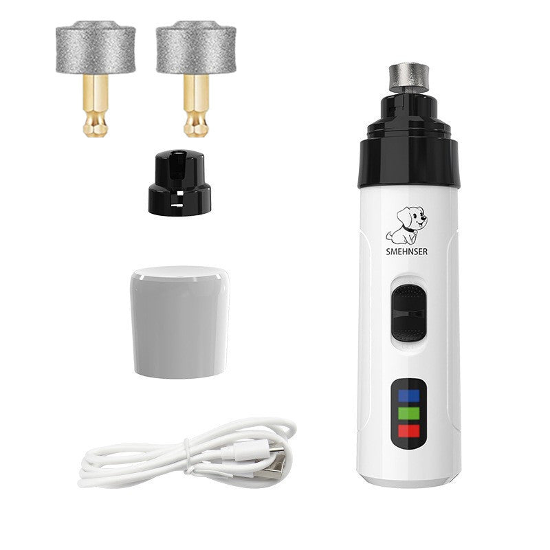 Dust-Free Pet Nail Grinder with LED Light, USB Rechargeable 2-Speed