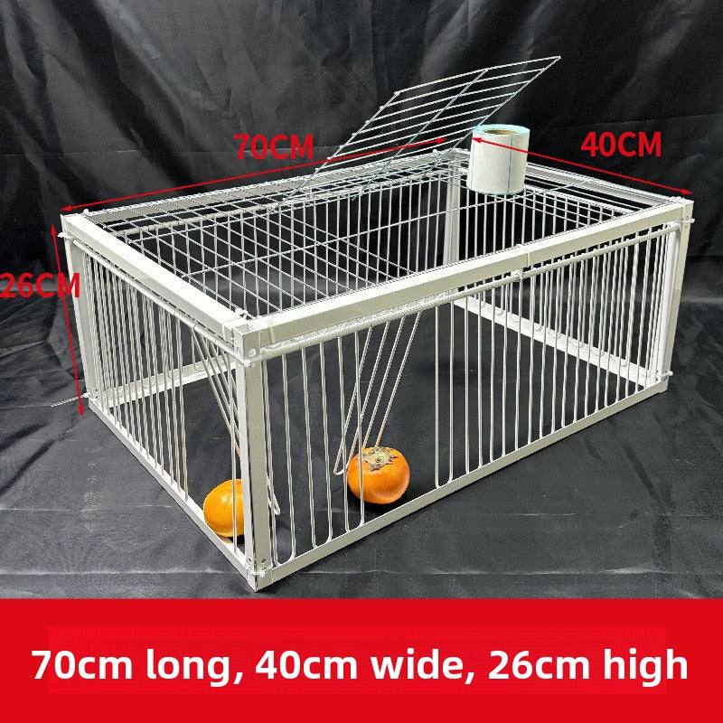 White metal pigeon loft landing cage with one way door, view 12