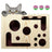 Wooden cat puzzle toy box with bell ball inside, view 1