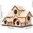 Natural wooden five hole bird nest box house, view 8