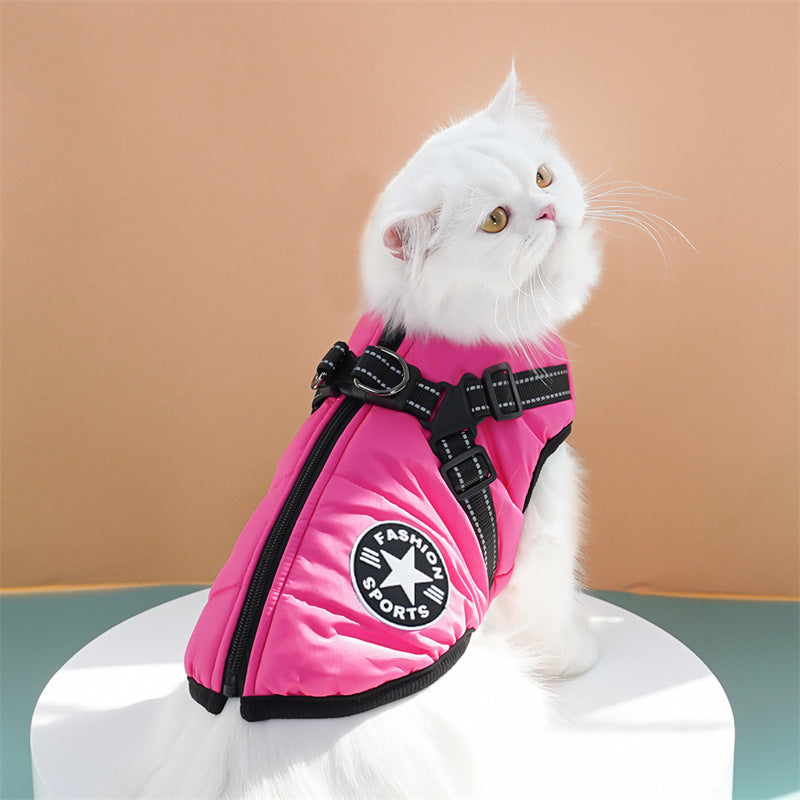 Thick padded cotton pet vest for dogs and cats, available in 7 colours, image 5