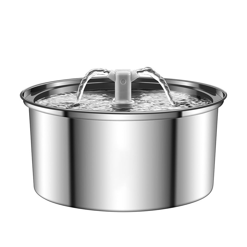 Stainless Steel Pet Water Fountain with Silent Pump and Filter for Cats and Dogs