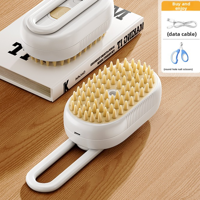 Rechargeable Pet Spray Grooming Comb with Deodorising Mist