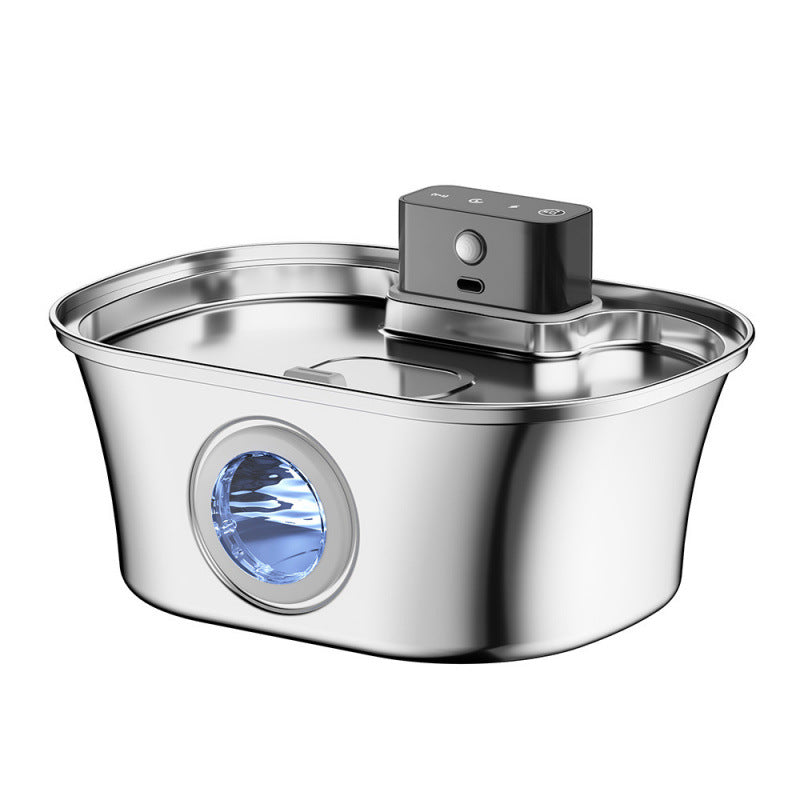 Cordless Stainless Steel Pet Water Fountain with Motion Sensor and Type-C Charging
