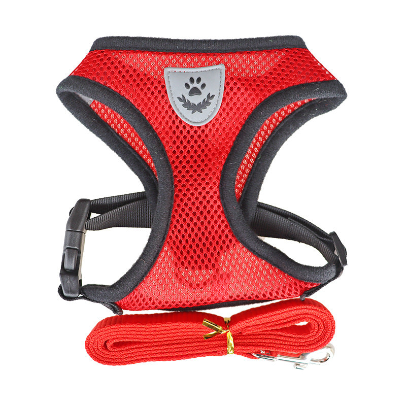 Adjustable reflective vest harness for dogs and cats in black, view 10