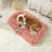 Gradient coffee white plush bed for cats and dogs