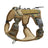 Tactical nylon dog harness with metal buckles in desert camo, view 3