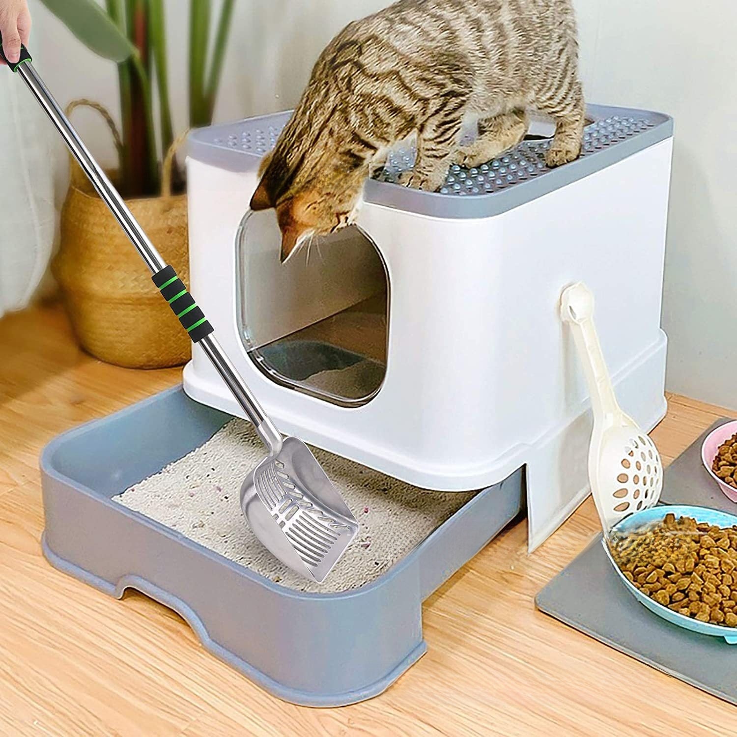 Extended Handle Aluminium Cat Litter Scoop with Large Head