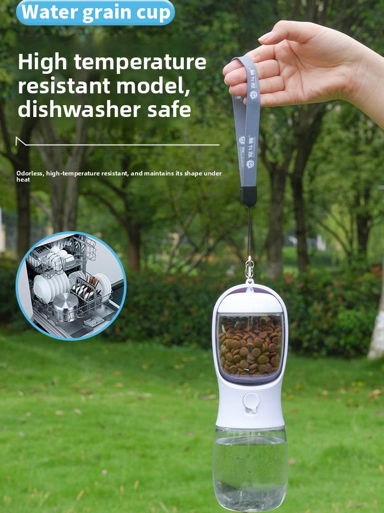 2-in-1 Portable Pet Water Bottle and Food Container for Walks, Leak-Proof Design