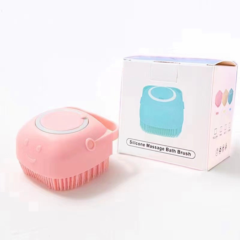 Pet bath brush with shampoo dispenser, main product photo