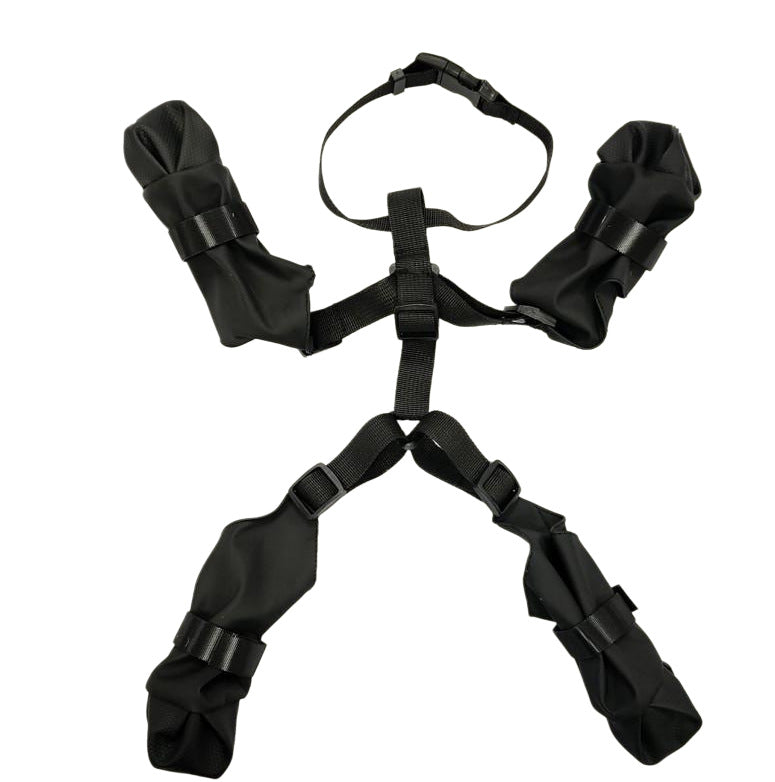 Black waterproof dog shoe covers with anti-slip soles and back strap, product image 5