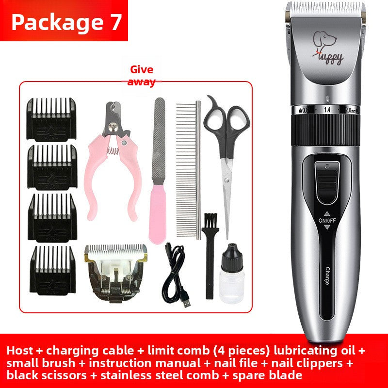 USB Rechargeable Pet Hair Clipper with Ceramic Blade and 4 Combs