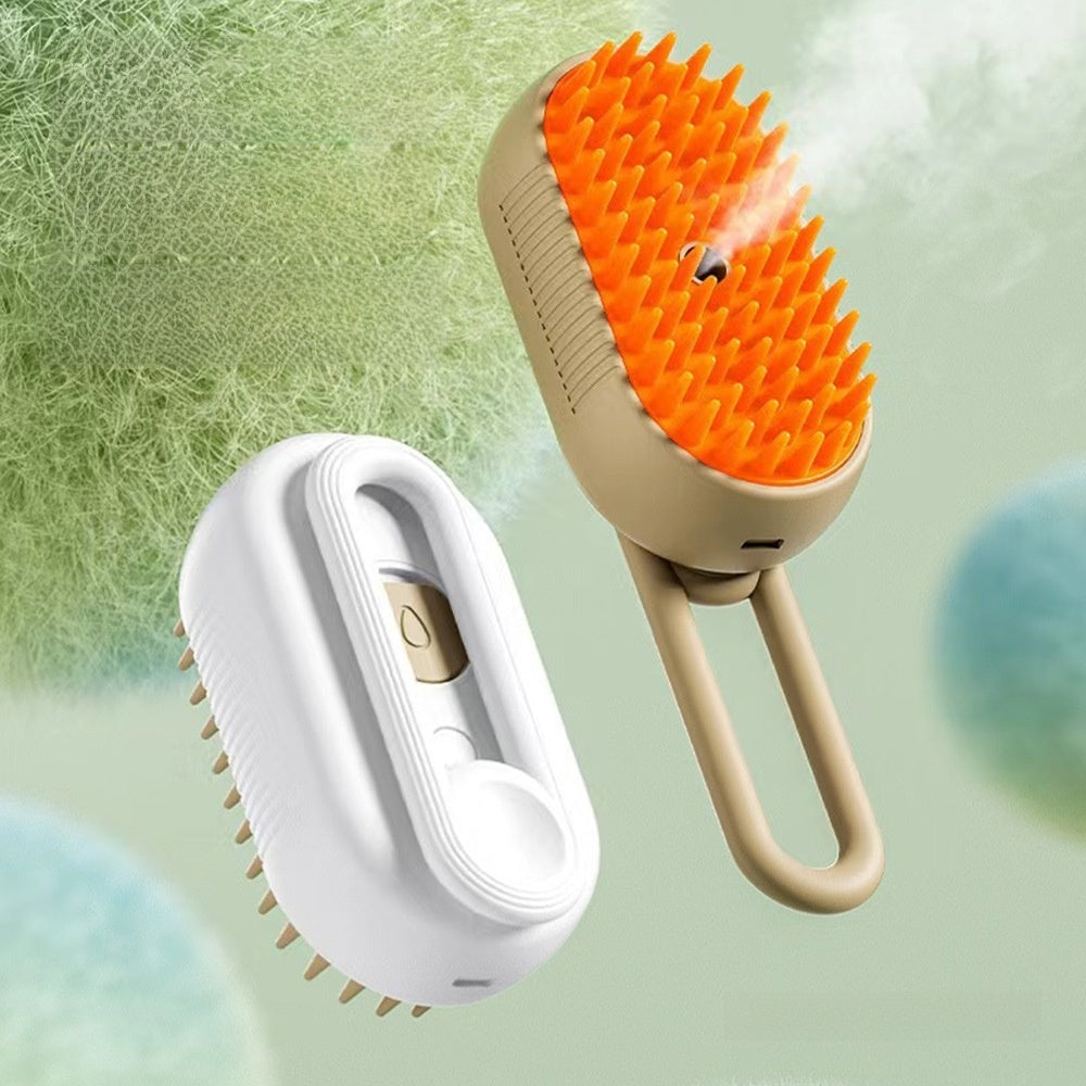 Pet Steam Spray Brush for Cats and Dogs, Reduces Flying Fur