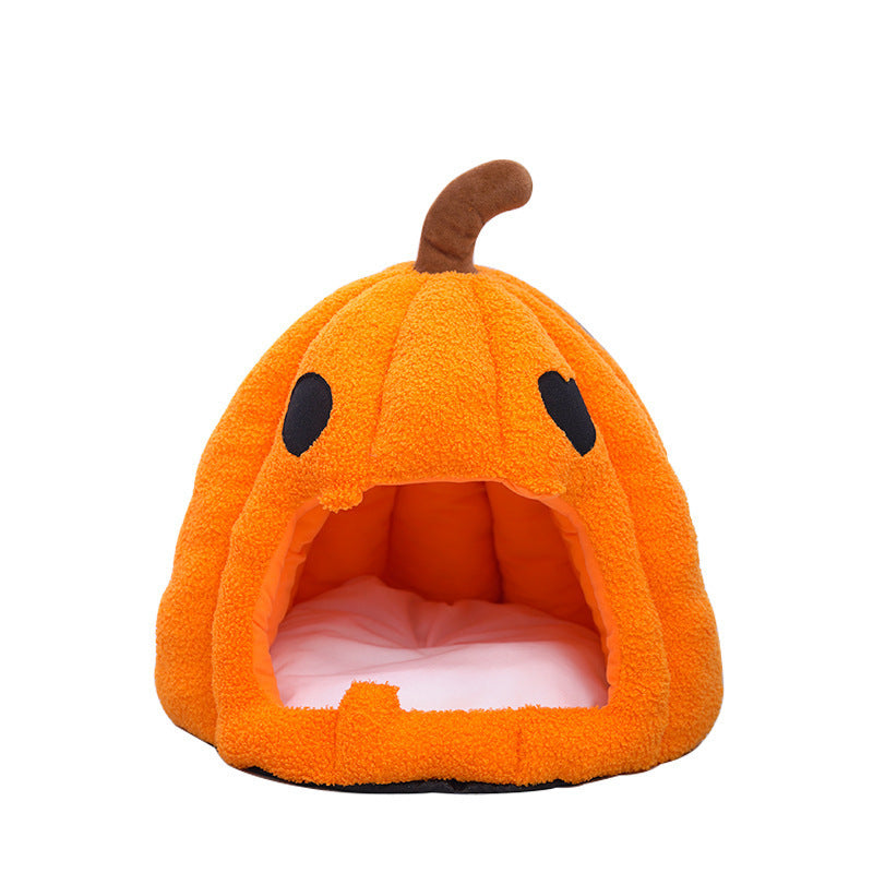 Pumpkin shaped enclosed cat nest, photo 1 of 5