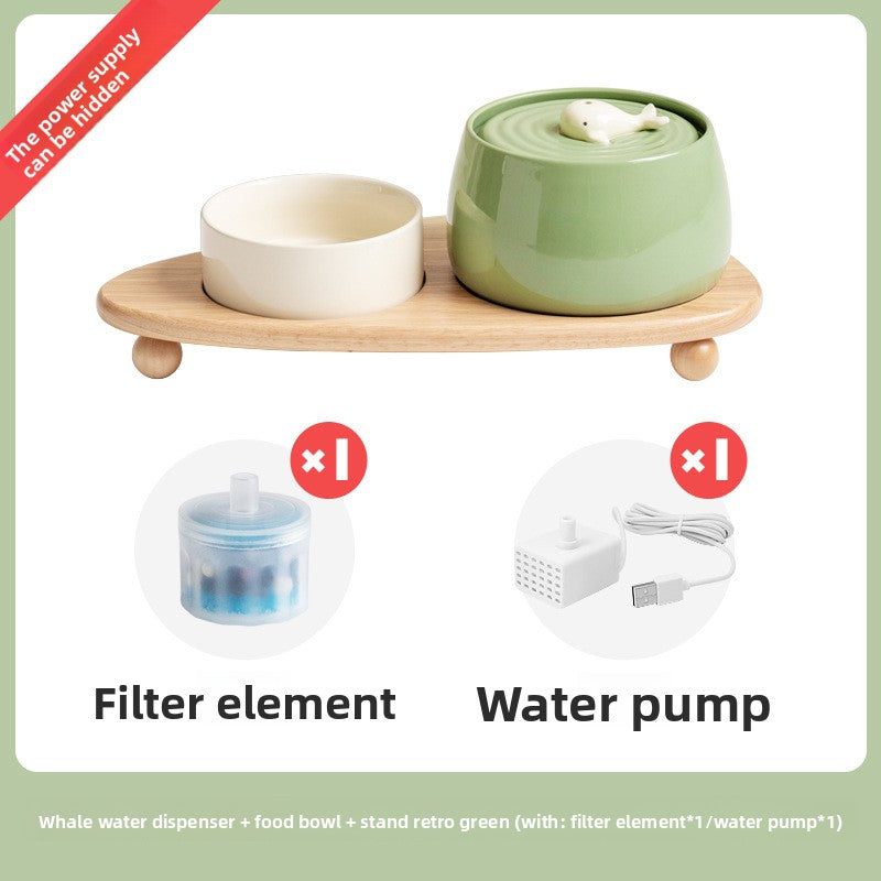Automatic circulating filter water fountain for cats