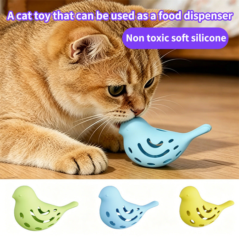 Silicone multi-hole treat dispensing toy for cats and dogs - view 4