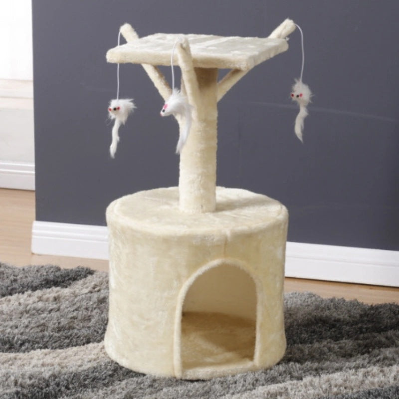 Compact cat climbing tree with hammock and posts, photo 7 of 14