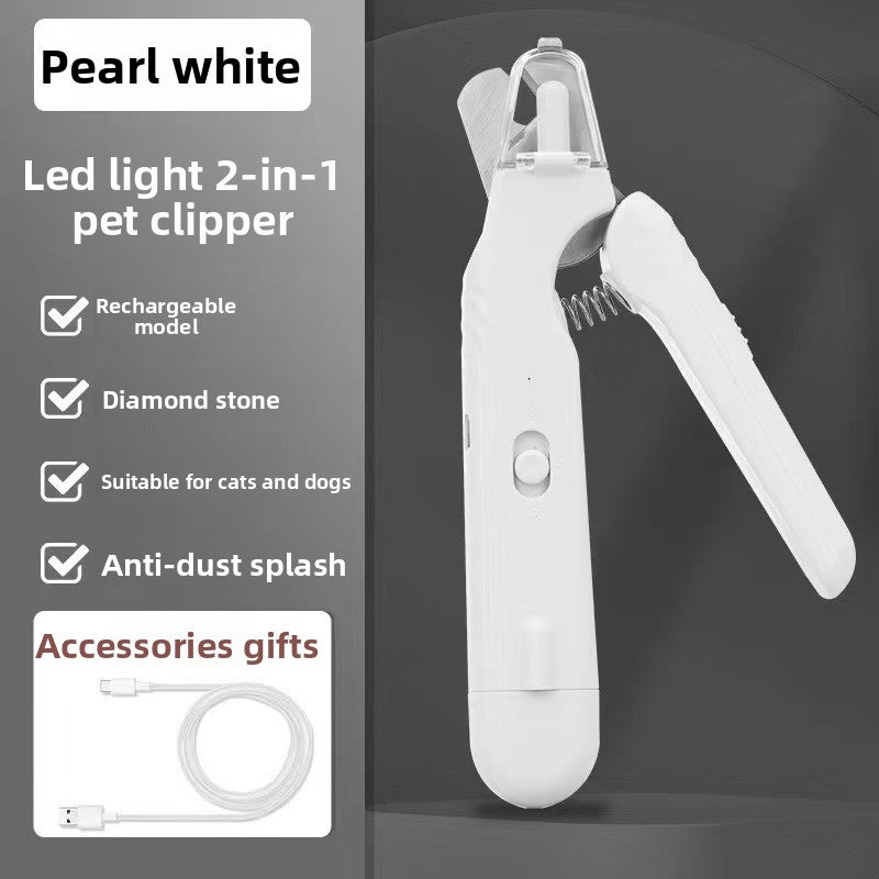 4-in-1 Cordless Pet Clipper and Nail Grinder with Square Head