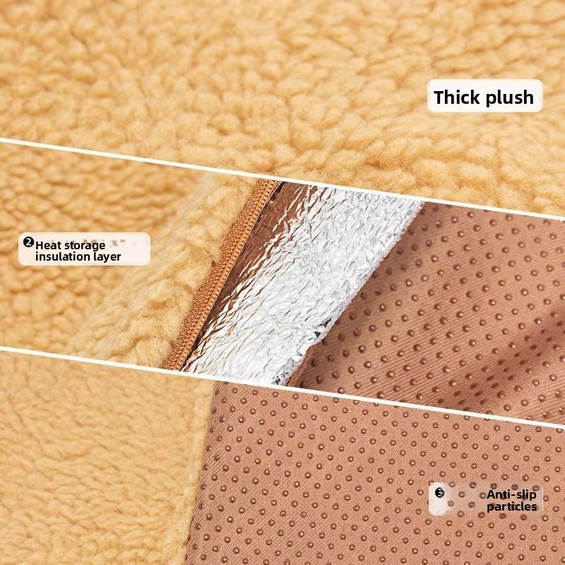 Self-warming sherpa pet mat in beige for dogs