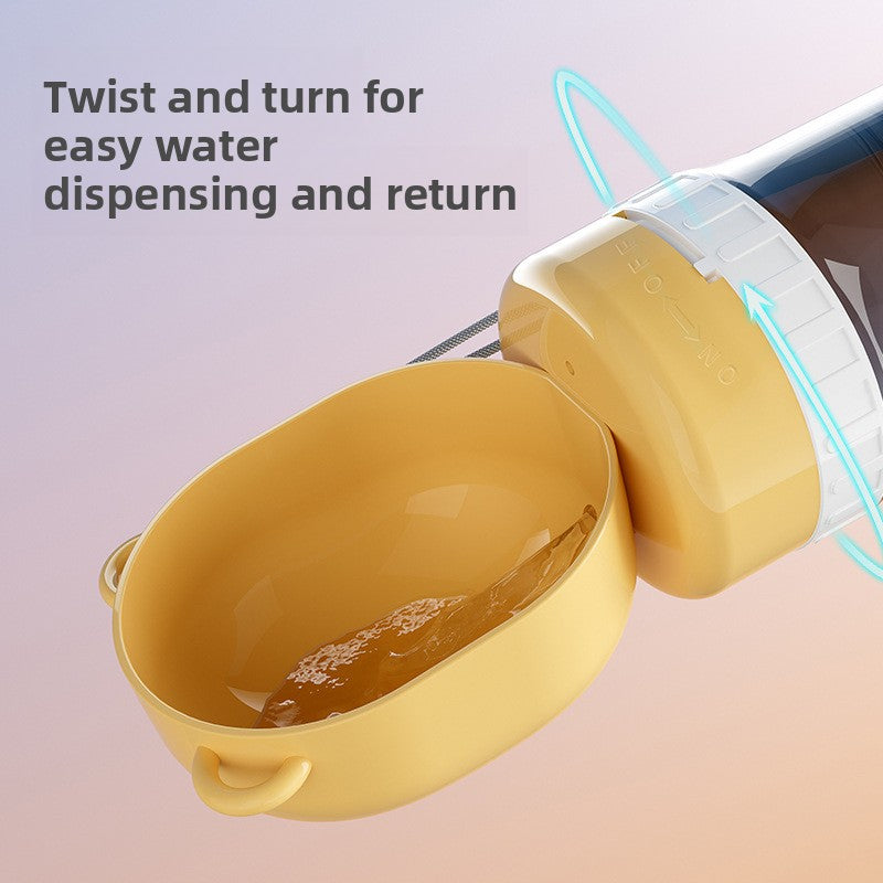 Portable Leakproof Dog Feeding Cup with Combined Water and Food Compartments