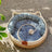 Woven rattan cat nest bed with white cotton pad, photo 14