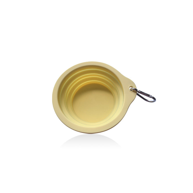 Outdoor Portable Folding Silicone Pet Bowl with Carabiner, 350ml and 650ml Sizes