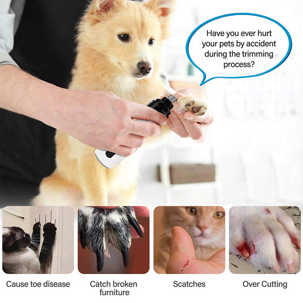 Dual-Speed Electric Pet Nail Grinder, Quiet Diamond Claw File