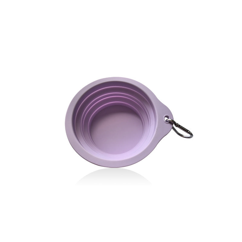 Outdoor Portable Folding Silicone Pet Bowl with Carabiner, 350ml and 650ml Sizes