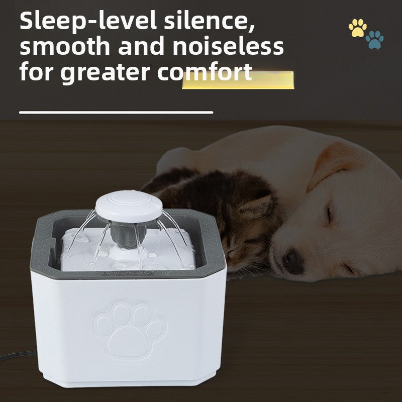 Silent Circulating Pet Water Fountain 2L with Filter Cotton and Water Level Sensor