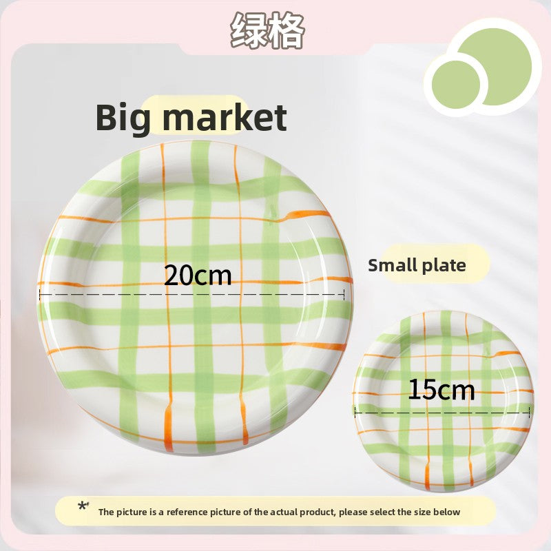 Shallow ceramic pet food plate with cute bear design in blue and pink, view 25