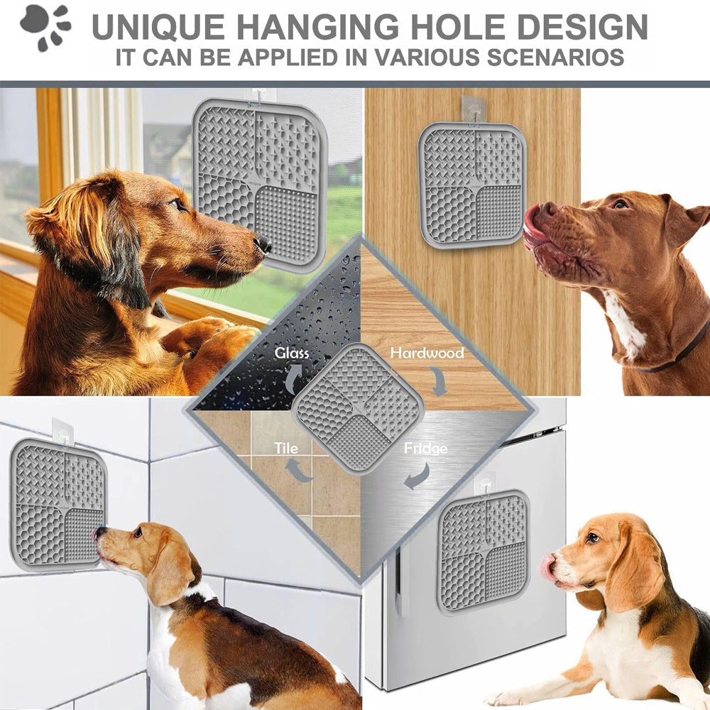 Food-Grade Silicone Pet Lick Mat with Suction Base and Scraper or Brush Accessory Options