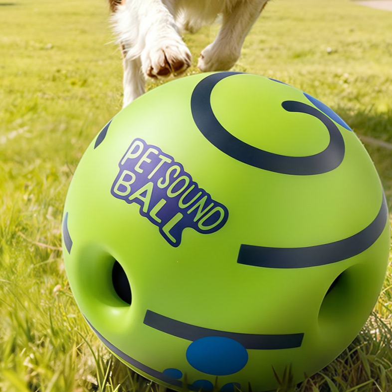 Rolling sound chew ball for dogs in three sizes, squeaky interactive toy - view 3