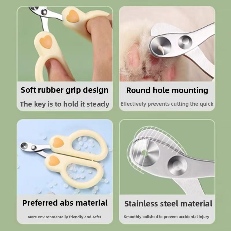 Blunt Tip Stainless Steel Nail Scissors for Cats and Small Pets