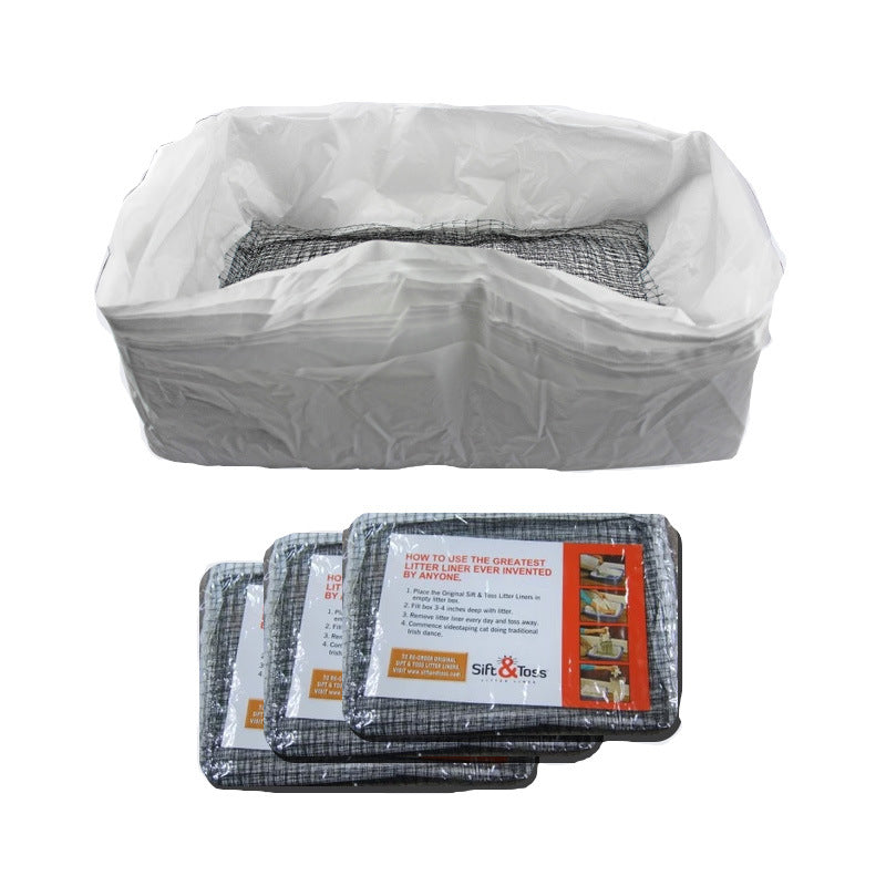 Disposable Cat Litter Box Filter Bags 10 Pack, Mesh Sifting